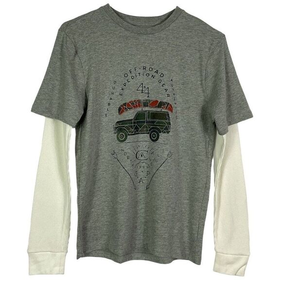NWT Gap Kids Graphic Print Thermal Long-sleeve Tee, boys size 12 (XL) - Picture 1 of 9